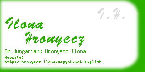 ilona hronyecz business card